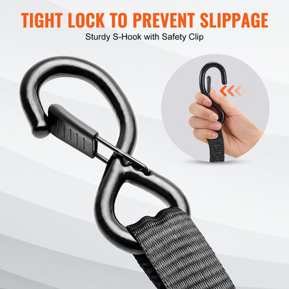 4 Pack Ratchet Tie Down Straps 2200 lbs 1"x15' Heavy Duty for Cargo V952-XGJLDXGS1X154F4R0V0