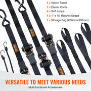 4 Pack Ratchet Tie Down Straps 2200 lbs 1"x15' Heavy Duty for Cargo V952-XGJLDXGS1X154F4R0V0