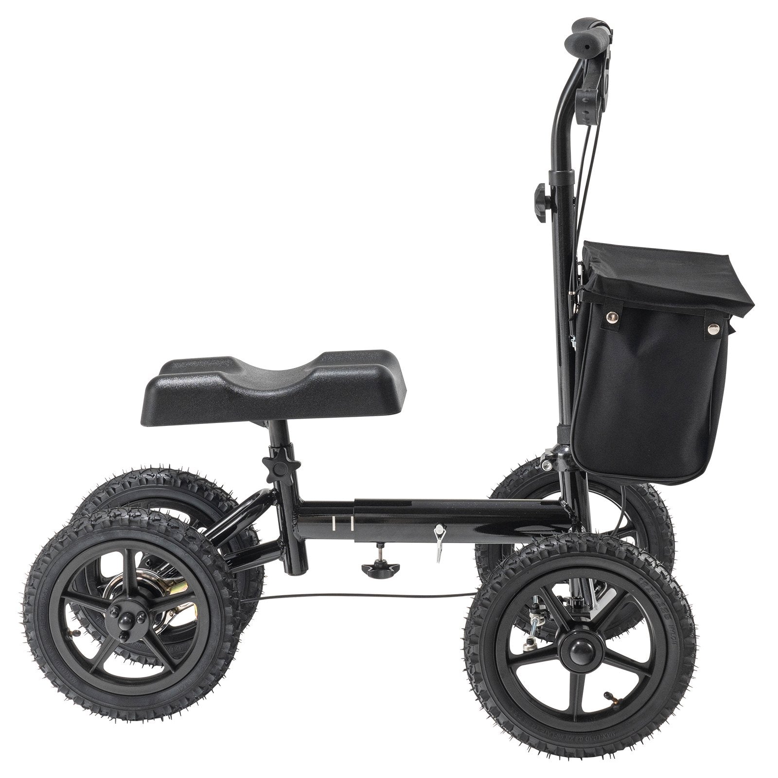 Folding Knee Scooter, Aluminum Steerable Knee Walker with Height-Adjustable Handlebar & Knee Pad, 12" V952-XGZXQCQLBDJZ6X9I8V0