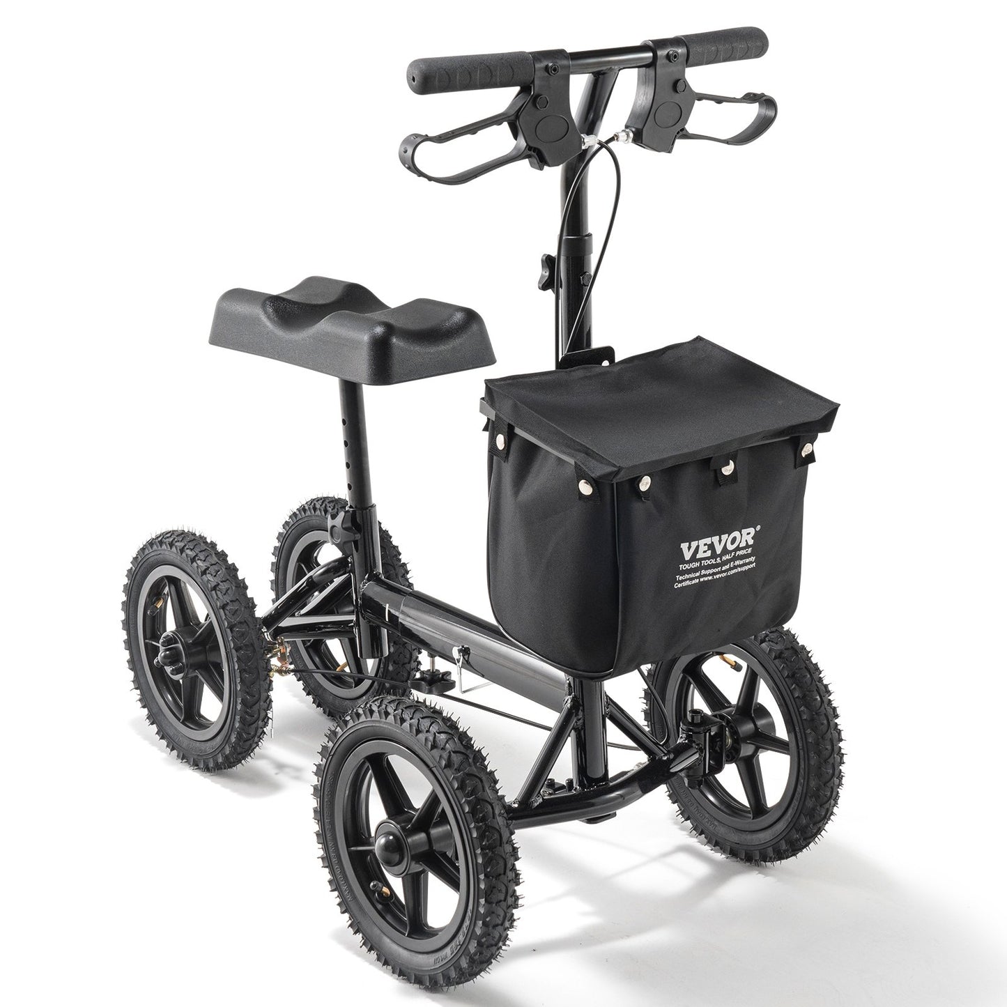 Folding Knee Scooter, Aluminum Steerable Knee Walker with Height-Adjustable Handlebar & Knee Pad, 12" V952-XGZXQCQLBDJZ6X9I8V0