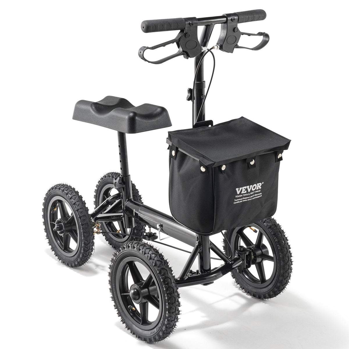 Folding Knee Scooter, Aluminum Steerable Knee Walker with Height-Adjustable Handlebar & Knee Pad, 12" V952-XGZXQCQLBDJZ6X9I8V0
