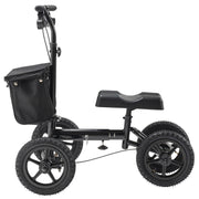 Folding Knee Scooter, Aluminum Steerable Knee Walker with Height-Adjustable Handlebar & Knee Pad, 12" V952-XGZXQCQLBDJZ6X9I8V0