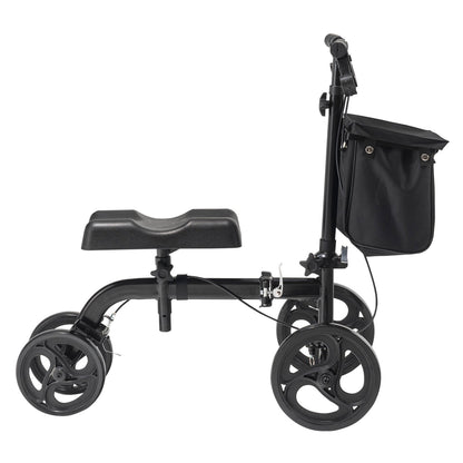 Folding Knee Scooter, Carbon Steel Steerable Knee Walker with Height-Adjustable Handlebar & Knee Pad, V952-XGZXQQ10H8SXT3HJ5V0