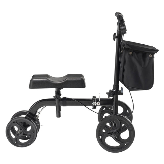 Folding Knee Scooter, Carbon Steel Steerable Knee Walker with Height-Adjustable Handlebar & Knee Pad, V952-XGZXQQ10H8SXT3HJ5V0
