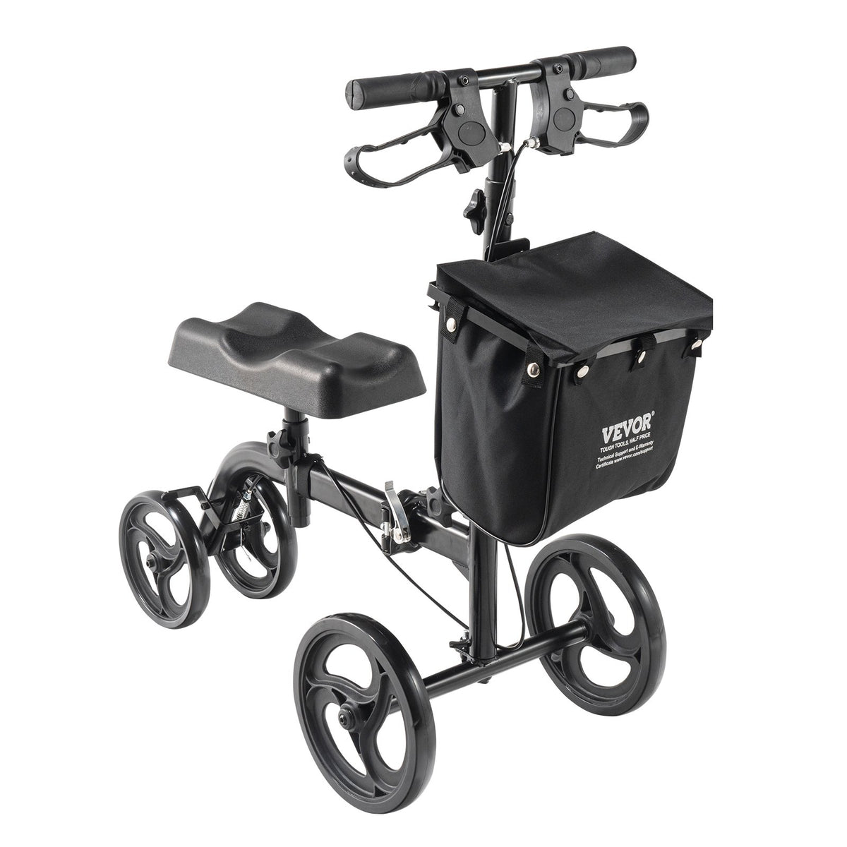 Folding Knee Scooter, Carbon Steel Steerable Knee Walker with Height-Adjustable Handlebar & Knee Pad, V952-XGZXQQ10H8SXT3HJ5V0