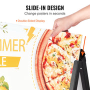 A Frame Sidewalk Sign, 61x91cm Heavy Duty Slide-in Signboard Holder, Double-Sided Folding Sandwich Board V952-XHBZA2436INCHM1FCV0