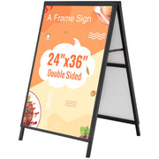 A Frame Sidewalk Sign, 61x91cm Heavy Duty Slide-in Signboard Holder, Double-Sided Folding Sandwich Board V952-XHBZA2436INCHM1FCV0