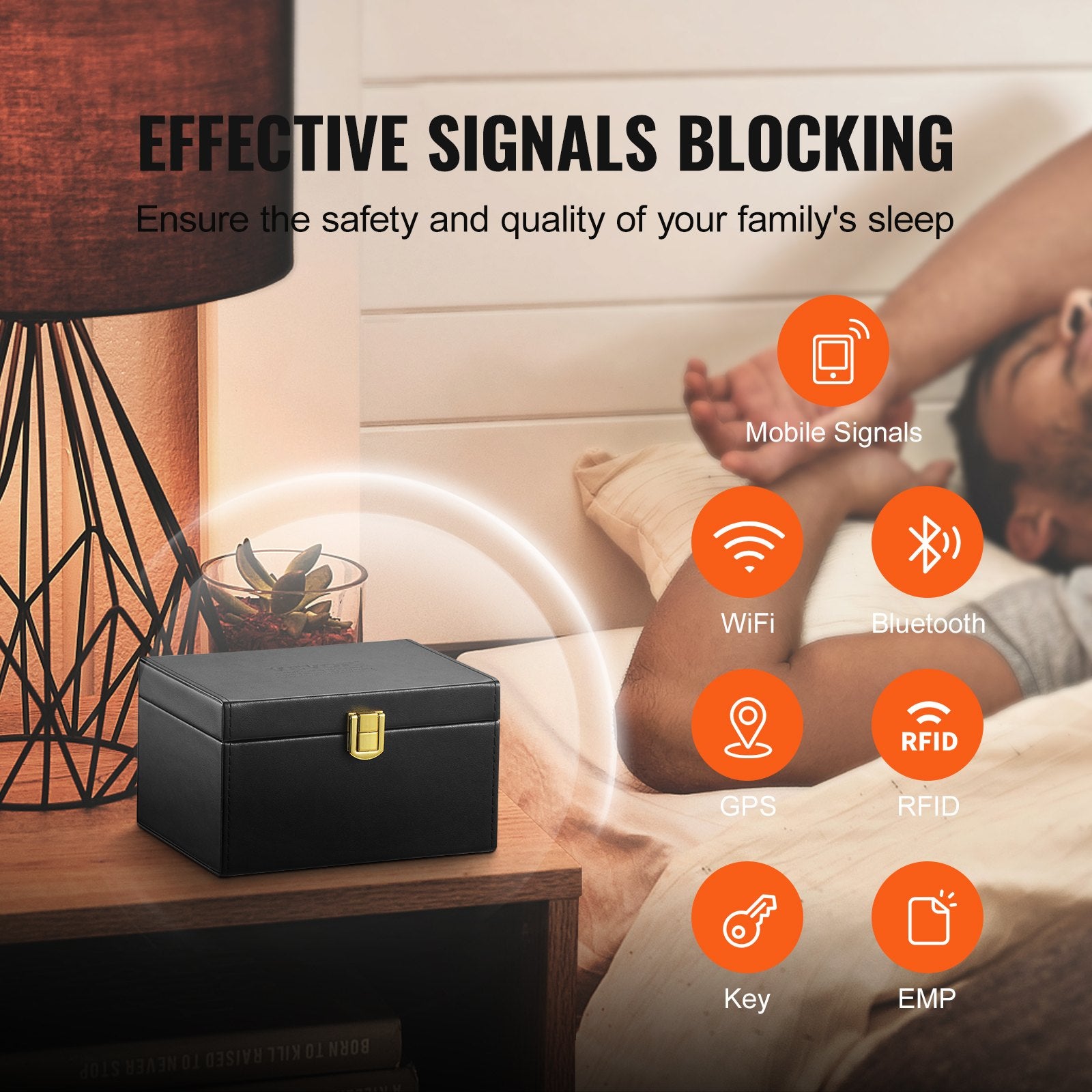 Faraday Box Signal Blocking Holder for 5~8 Car Keys with 2 Key Bags Black V952-XHPBHJTZ6347WKCJLV0
