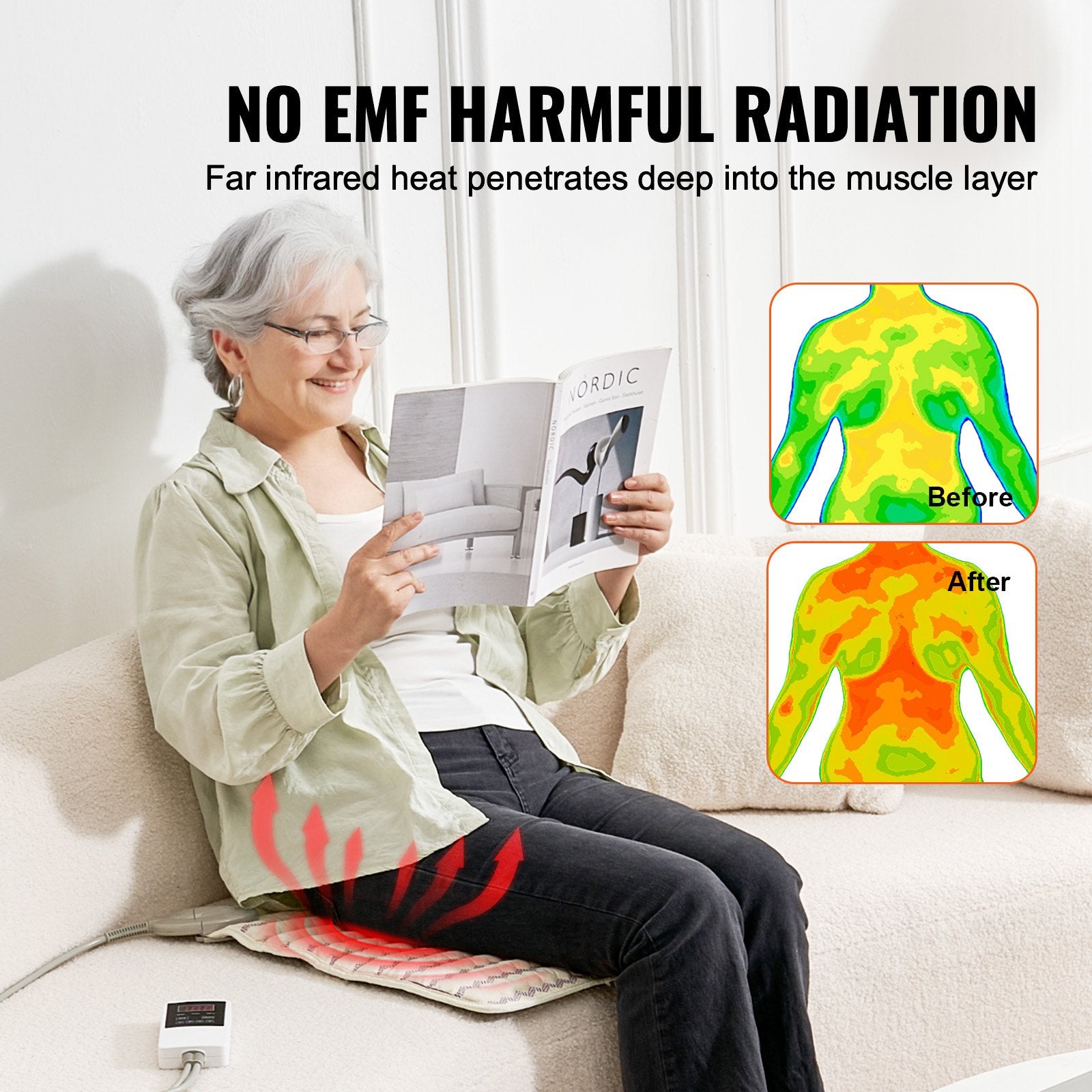 Far Infrared Heating Pad Amethyst Gemstones Heating Mat with Negative Ions V952-XHZSJJRDXHL1GQGIEV3