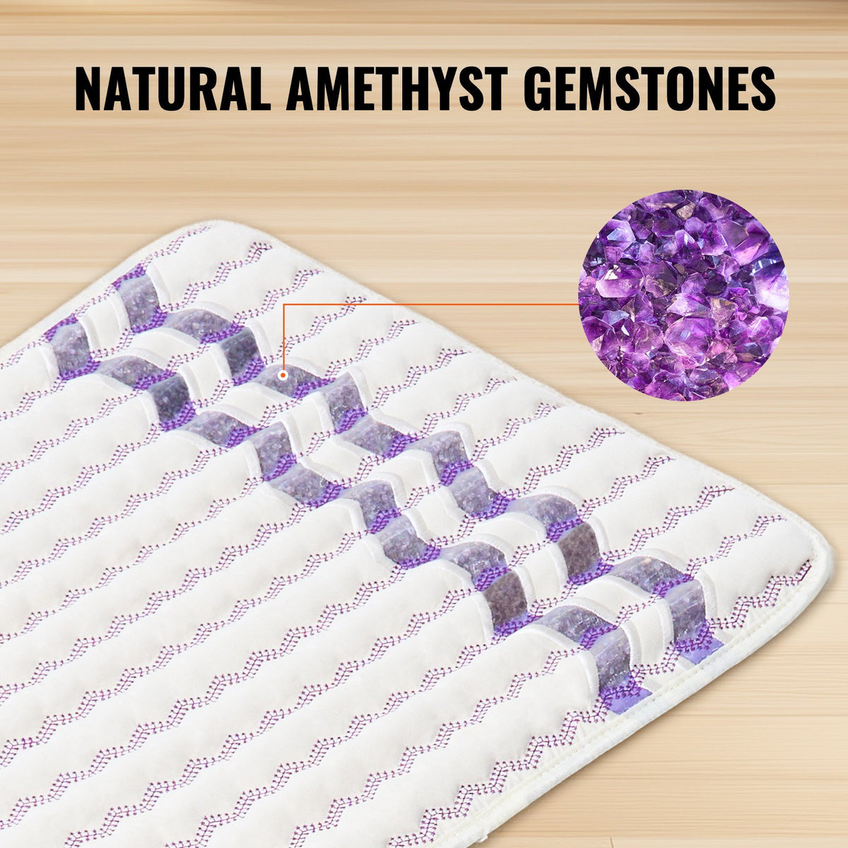Far Infrared Heating Pad Amethyst Gemstones Heating Mat with Negative Ions V952-XHZSJJRDXHL1GQGIEV3