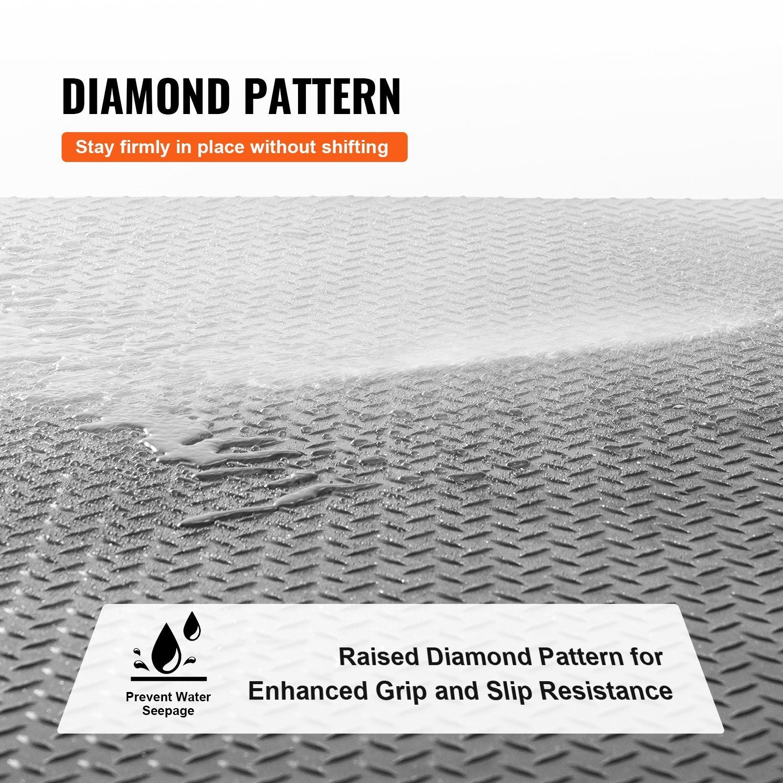 Diamond-Plate Rubber Flooring Roll, 3 mm x 4 ft x 6 ft Garage Floor Mat, SBR Rubber Garage Flooring Roll, V952-XJCKDDXJ46FT6HD7BV0