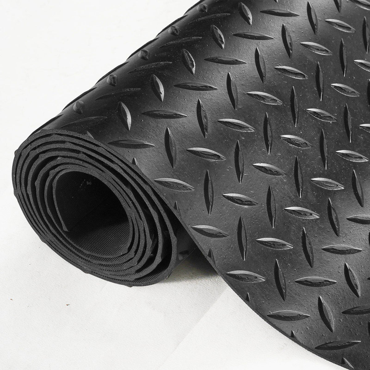 Diamond-Plate Rubber Flooring Roll, 3 mm x 4 ft x 6 ft Garage Floor Mat, SBR Rubber Garage Flooring Roll, V952-XJCKDDXJ46FT6HD7BV0