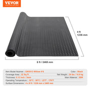 Diamond-Plate Rubber Flooring Roll, 3 mm x 4 ft x 8 ft Garage Floor Mat, SBR Rubber Garage Flooring Roll, V952-XJCKDDXJ48FTC1SYMV0