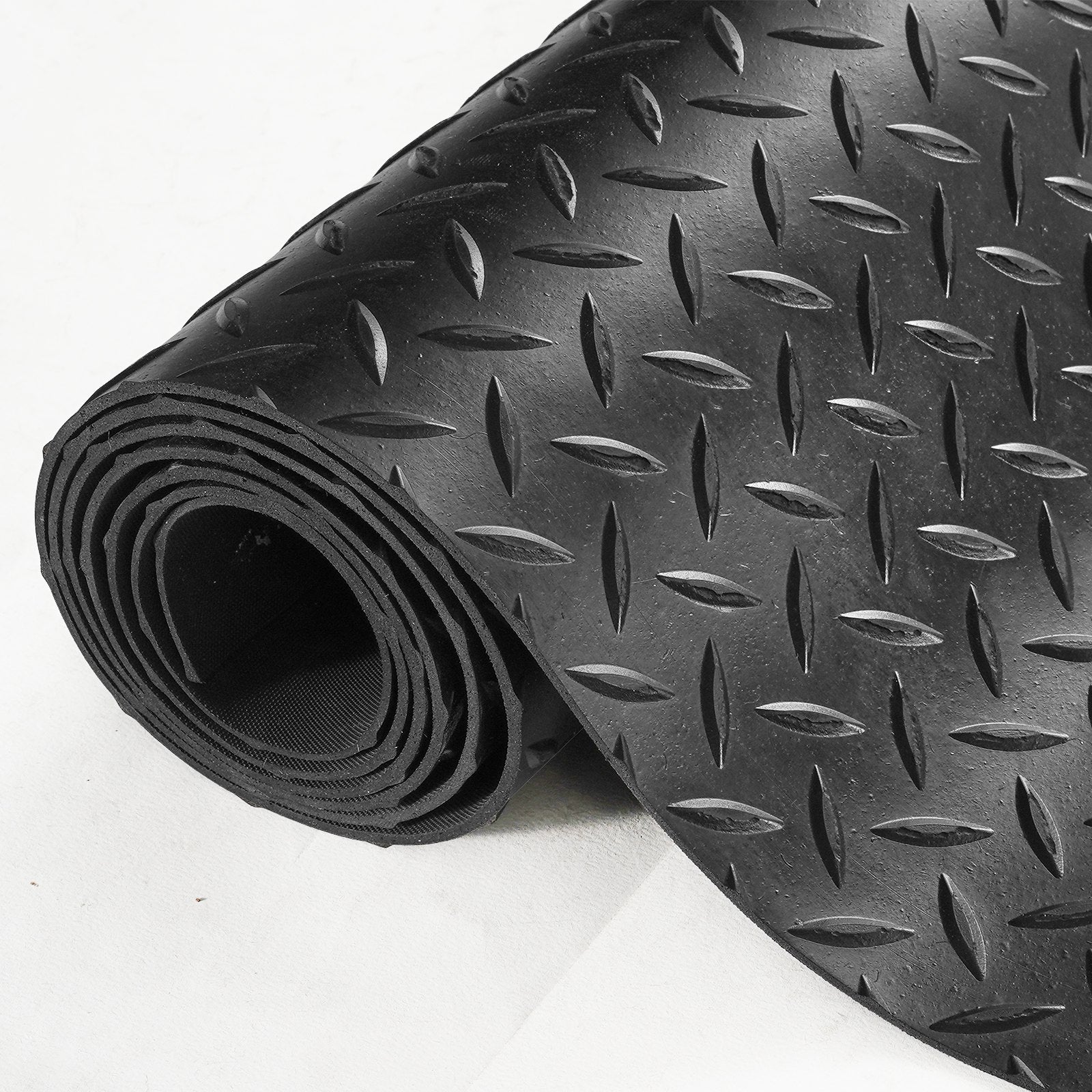 Diamond-Plate Rubber Flooring Roll, 3 mm x 4 ft x 8 ft Garage Floor Mat, SBR Rubber Garage Flooring Roll, V952-XJCKDDXJ48FTC1SYMV0