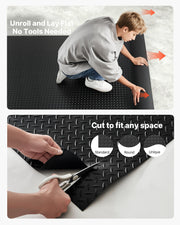 Garage Floor Roll, 1.22 x 6.1 m Garage Flooring Mat, 3 mm Thickened Rubber Diamond Plate Floor Protector Mat, V952-XJJZCKDDXJ42AFKOS001V0