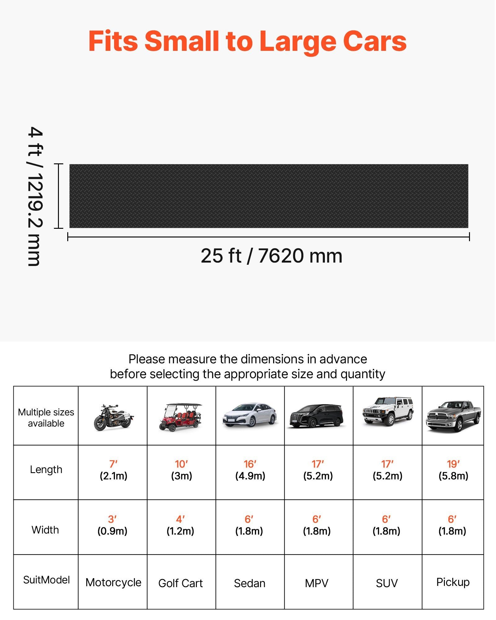 Garage Floor Roll, 1.22 x 7.62 m Garage Flooring Mat, 3 mm Thickened Rubber Diamond Plate Floor Protector V952-XJJZCKDDXJ42VDDB8001V0