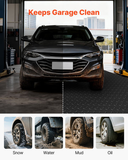 Garage Floor Roll, 1.22 x 7.62 m Garage Flooring Mat, 3 mm Thickened Rubber Diamond Plate Floor Protector V952-XJJZCKDDXJ42VDDB8001V0