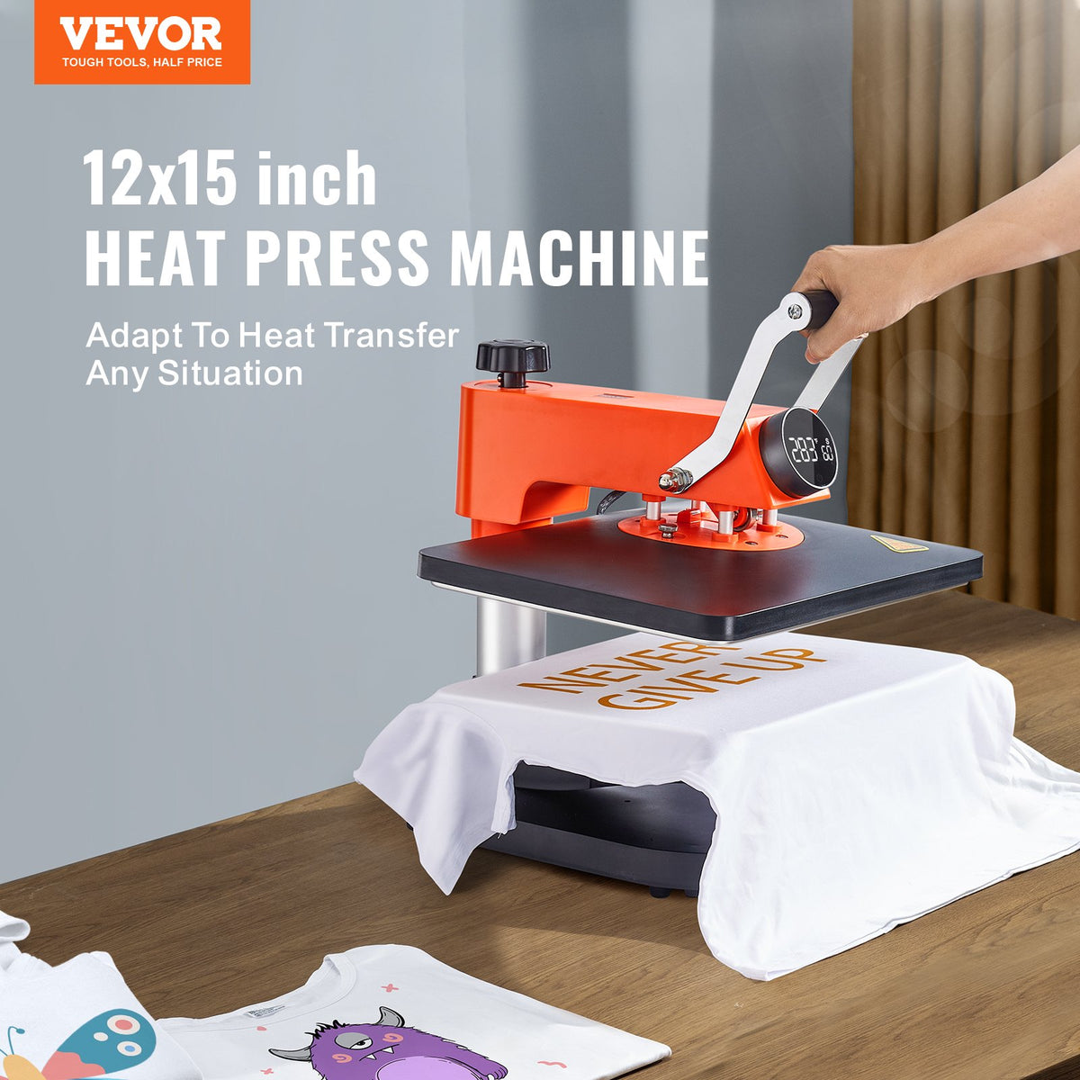 Heat Press Machine 12x15in 5in1 Sublimation Transfer T-shirt Plate Mug Cup V952-XKTF91012155172EDV3