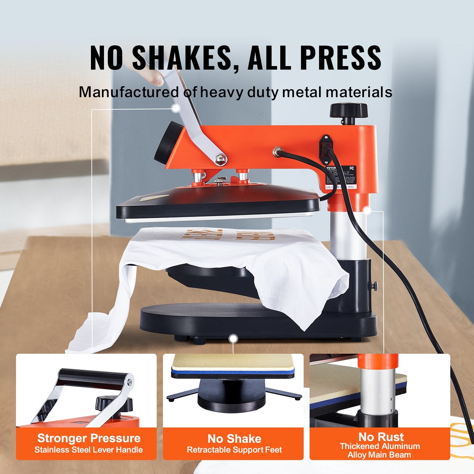 Heat Press Machine 12x15in 5in1 Sublimation Transfer T-shirt Plate Mug Cup V952-XKTF91012155172EDV3