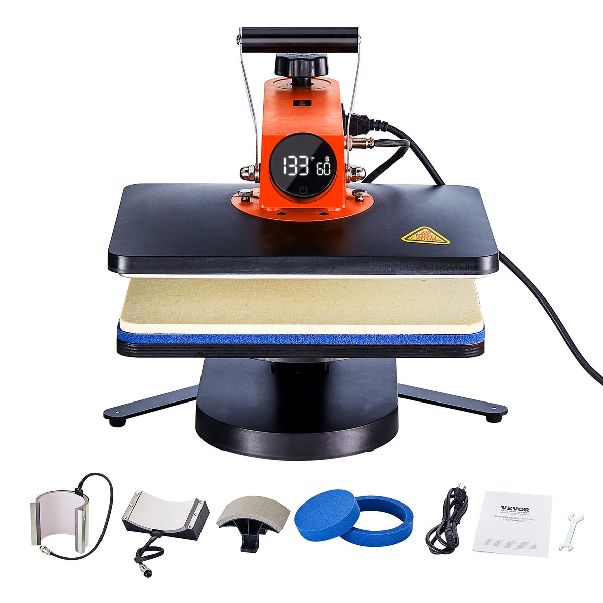 Heat Press Machine 12x15in 5in1 Sublimation Transfer T-shirt Plate Mug Cup V952-XKTF91012155172EDV3