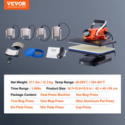 Heat Press Machine 12x15in 8in1 Sublimation Transfer T-shirt Plate Mug Cup V952-XKTF910121581DUXVV3