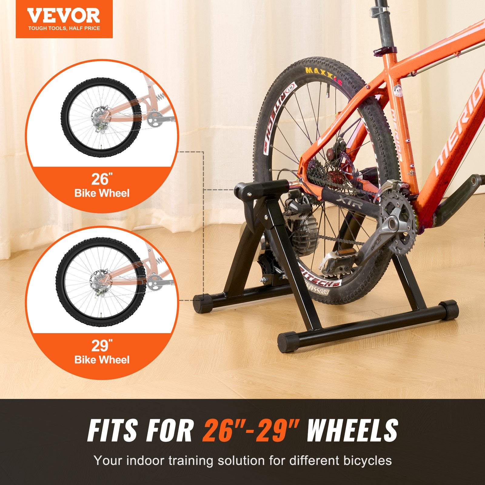 Bike Trainer Stand, Fluid Stationary Bike Stand for 26"-29" Wheels, Noise Reduction Fluid Flywheel, Portable V952-XLJLTPTDJBD0F1RZUV0
