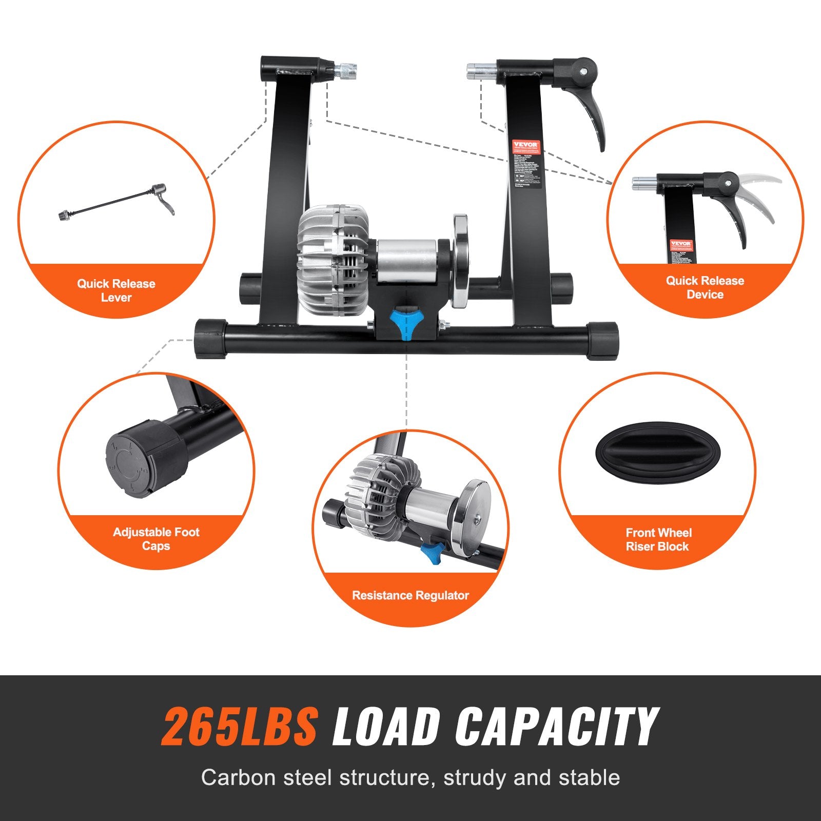 Bike Trainer Stand, Fluid Stationary Bike Stand for 26"-29" Wheels, Noise Reduction Fluid Flywheel, Portable V952-XLJLTPTDJBD0F1RZUV0