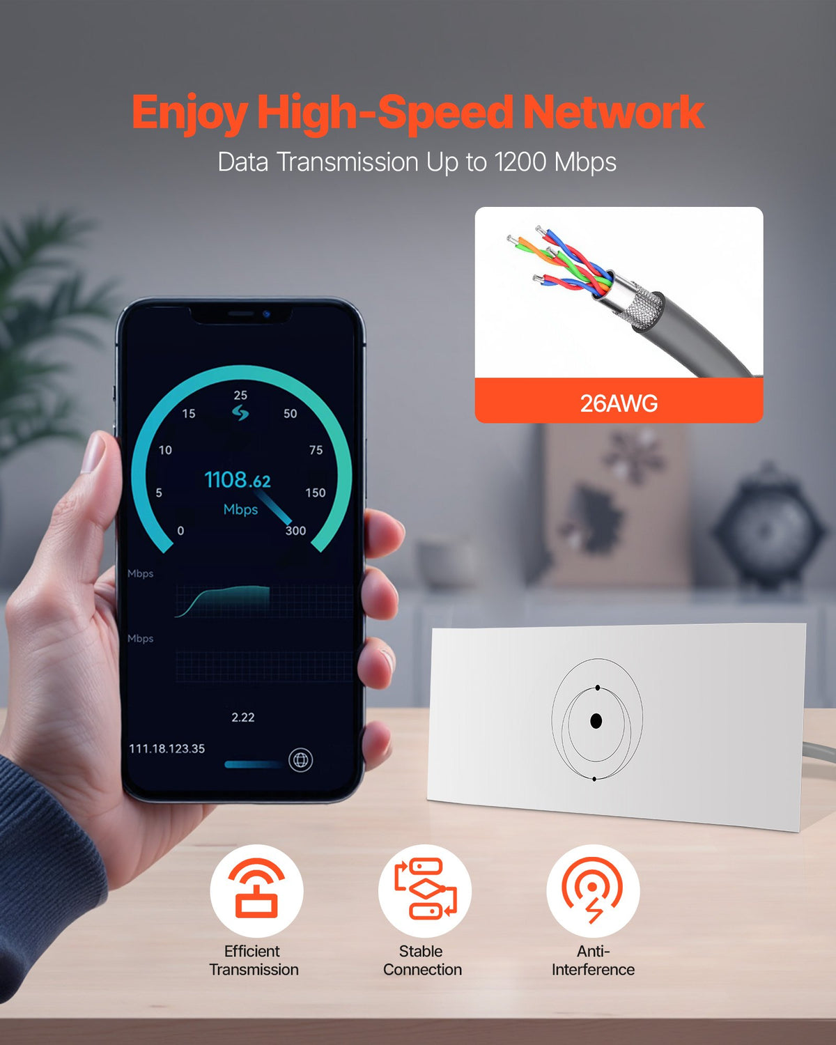 Starlink Gen 3 Cable,22.86 m, 26 AWG Copper Core, Durable Extension Cable for Standard Generation 3, V952-XLYZDLGEN326BSZ9S001V9