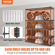 Storage Shelving Unit, 5-Tier Adjustable, 2000 lbs Capacity, Heavy Duty Garage Shelves Metal Organizer Wire V952-XLZLKHJCL24DXIG4AV0