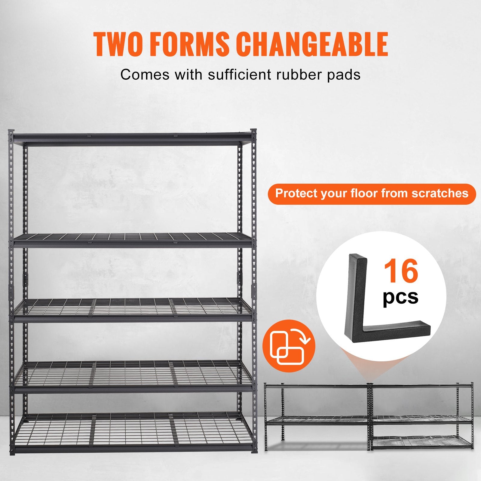 Storage Shelving Unit, 5-Tier Adjustable, 2000 lbs Capacity, Heavy Duty Garage Shelves Metal Organizer Wire V952-XLZLKHJCL24DXIG4AV0