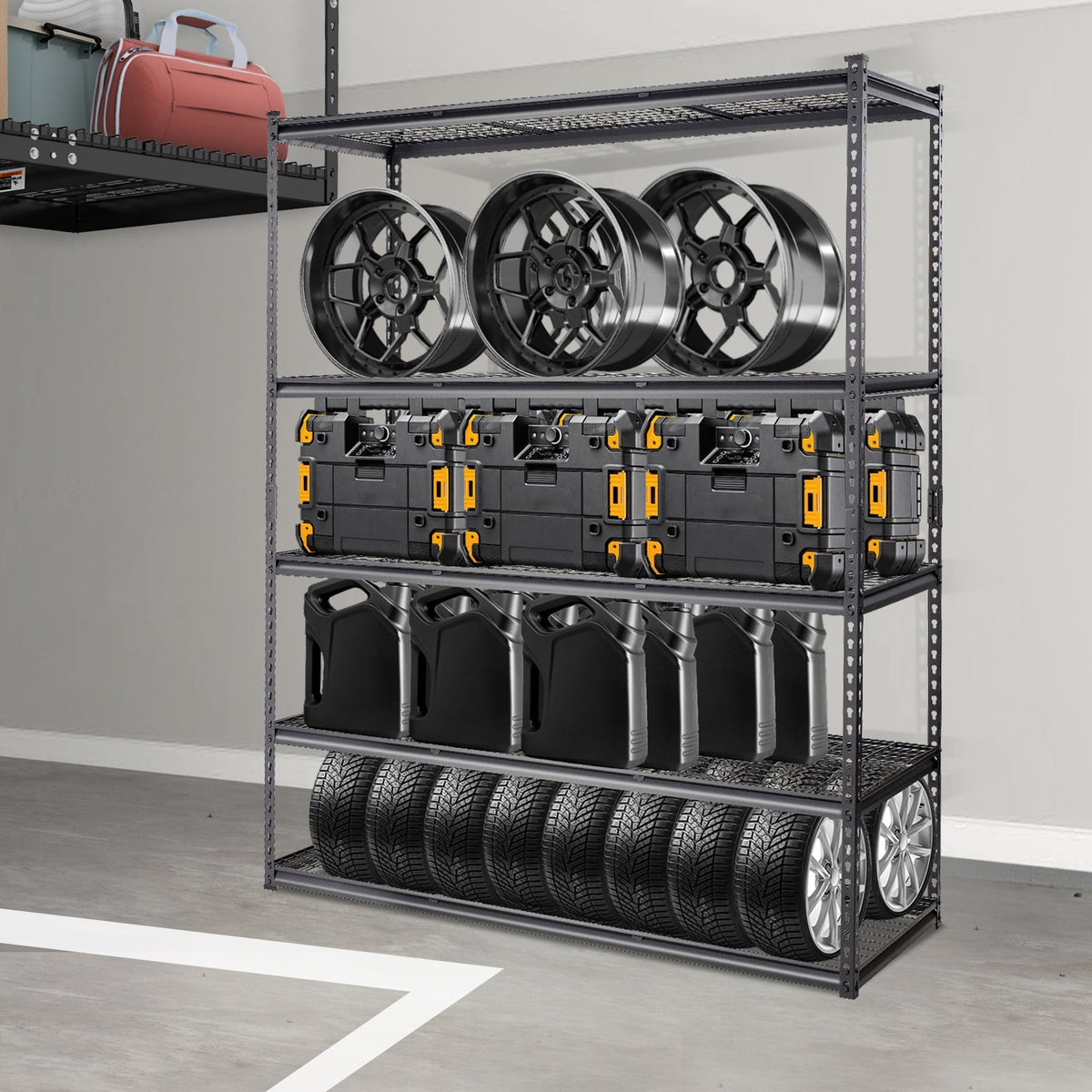 Storage Shelving Unit, 5-Tier Adjustable, 2000 lbs Capacity, Heavy Duty Garage Shelves Metal Organizer Wire V952-XLZLKHJCL24DXIG4AV0