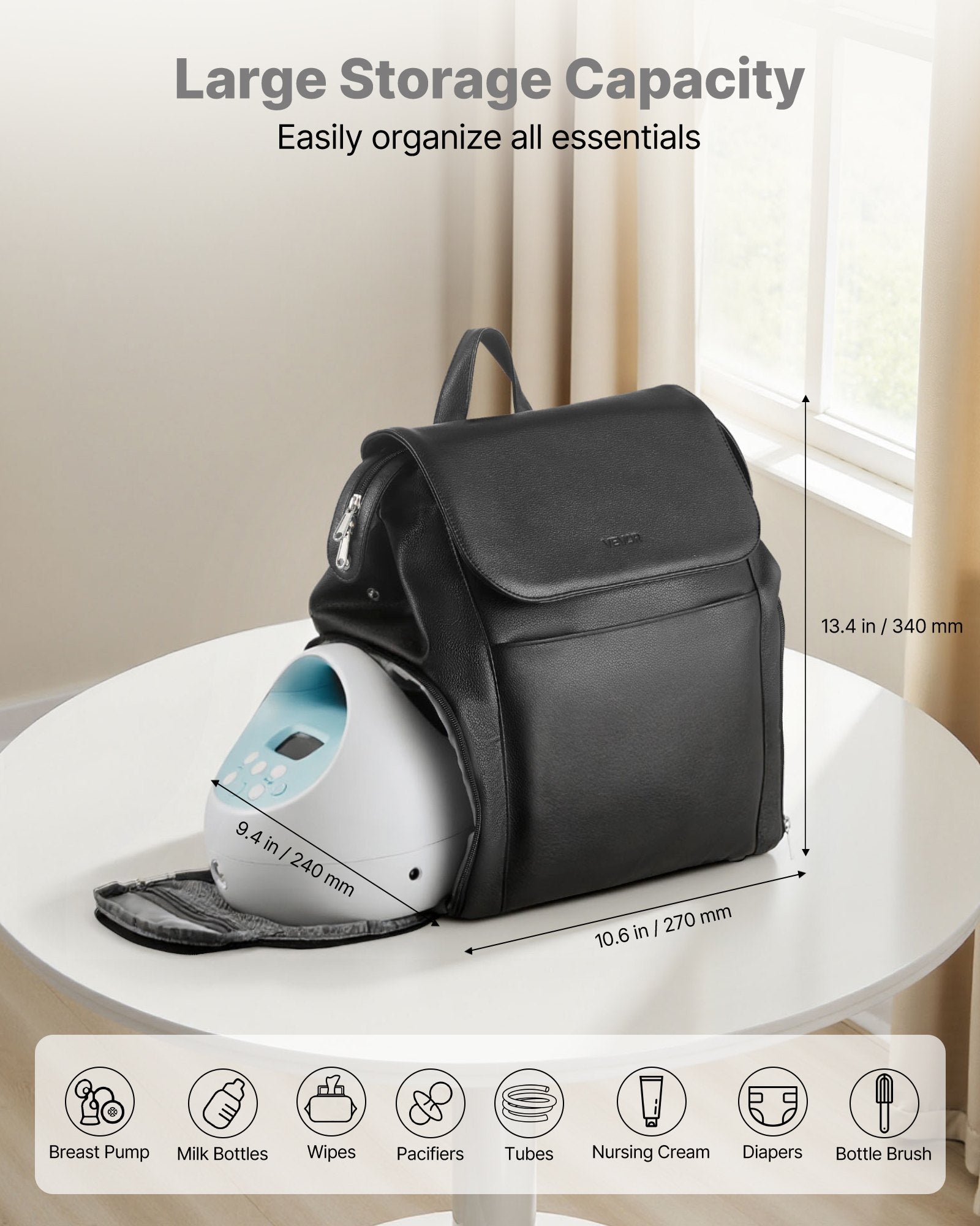 Breast Pump Backpack, Breast Feeding Bag with Ice Pack, Fits for S1/S2, Pumping Accessories & Breastmilk V952-XNBBBDHPUPGHGBTOR001V0