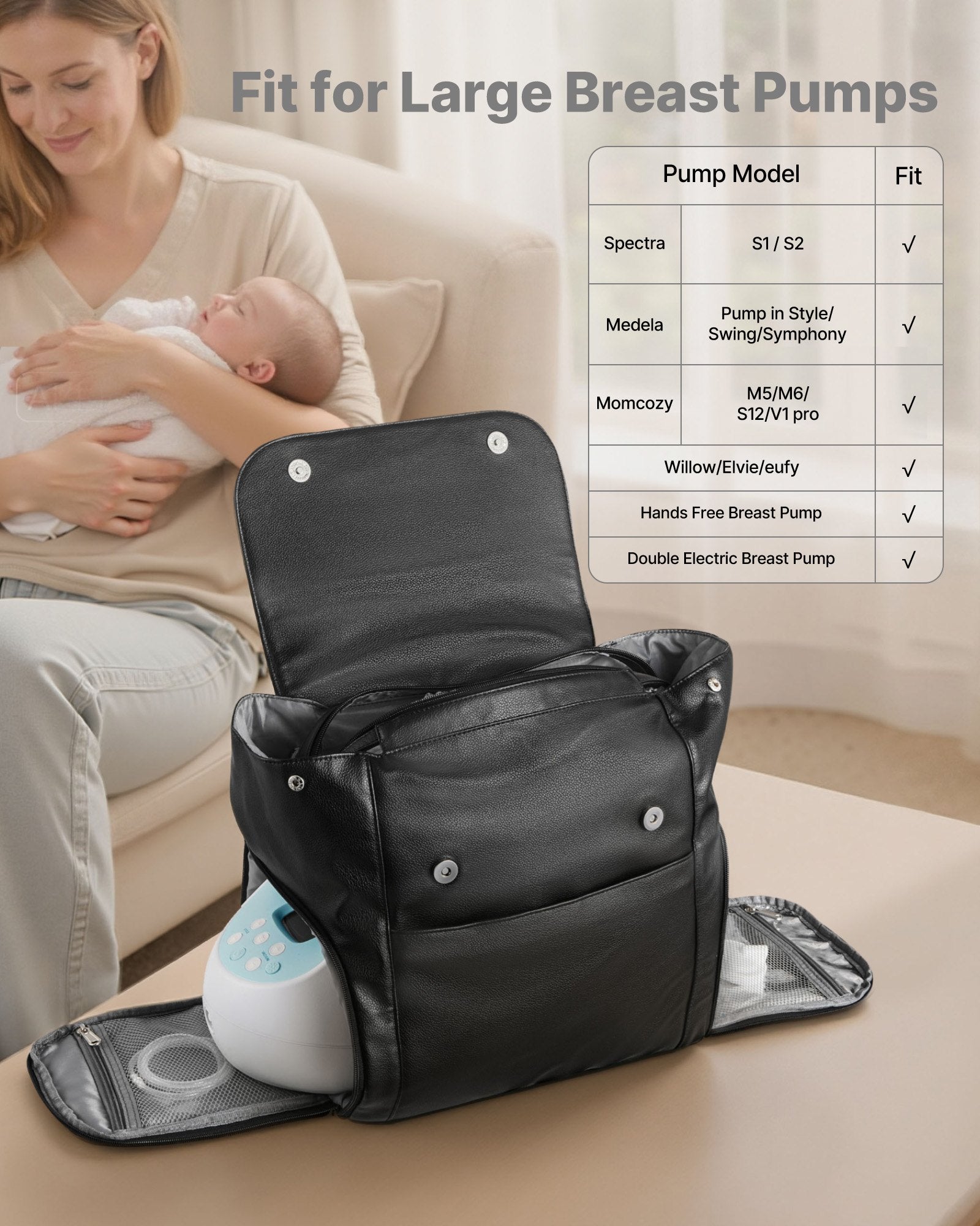 Breast Pump Backpack, Breast Feeding Bag with Ice Pack, Fits for S1/S2, Pumping Accessories & Breastmilk V952-XNBBBDHPUPGHGBTOR001V0