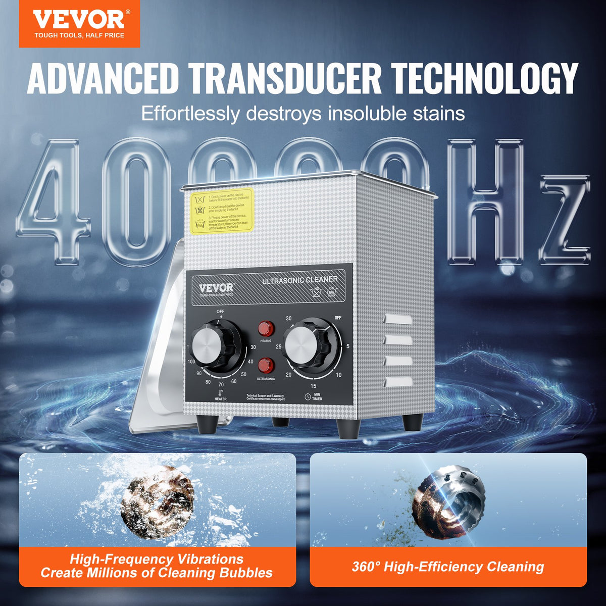 2L Ultrasonic Cleaner with Heater Timer & Basket, Professional Digital Sonic Cavitation Machine, 60W Cleaning V952-XNKZCSBQXJ2L7F8OCV3