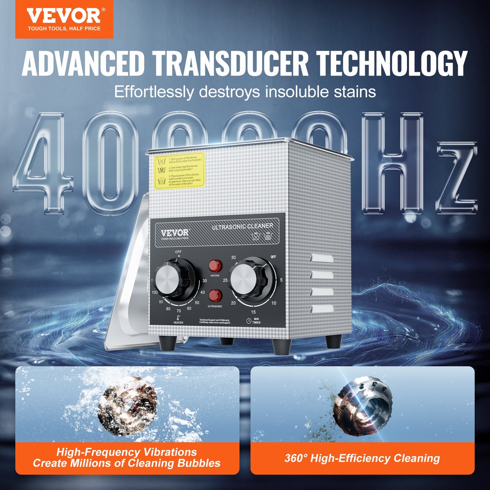2L Ultrasonic Cleaner with Heater Timer & Basket, Professional Digital Sonic Cavitation Machine, 60W Cleaning V952-XNKZCSBQXJ2L7F8OCV3