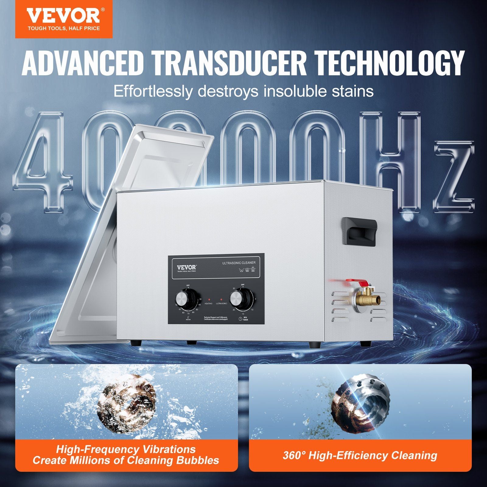 30L Ultrasonic Cleaner with Heater Timer & Basket, Professional Digital Sonic Cavitation Machine, 360W V952-XNKZCSBQXJ3076CG5V3
