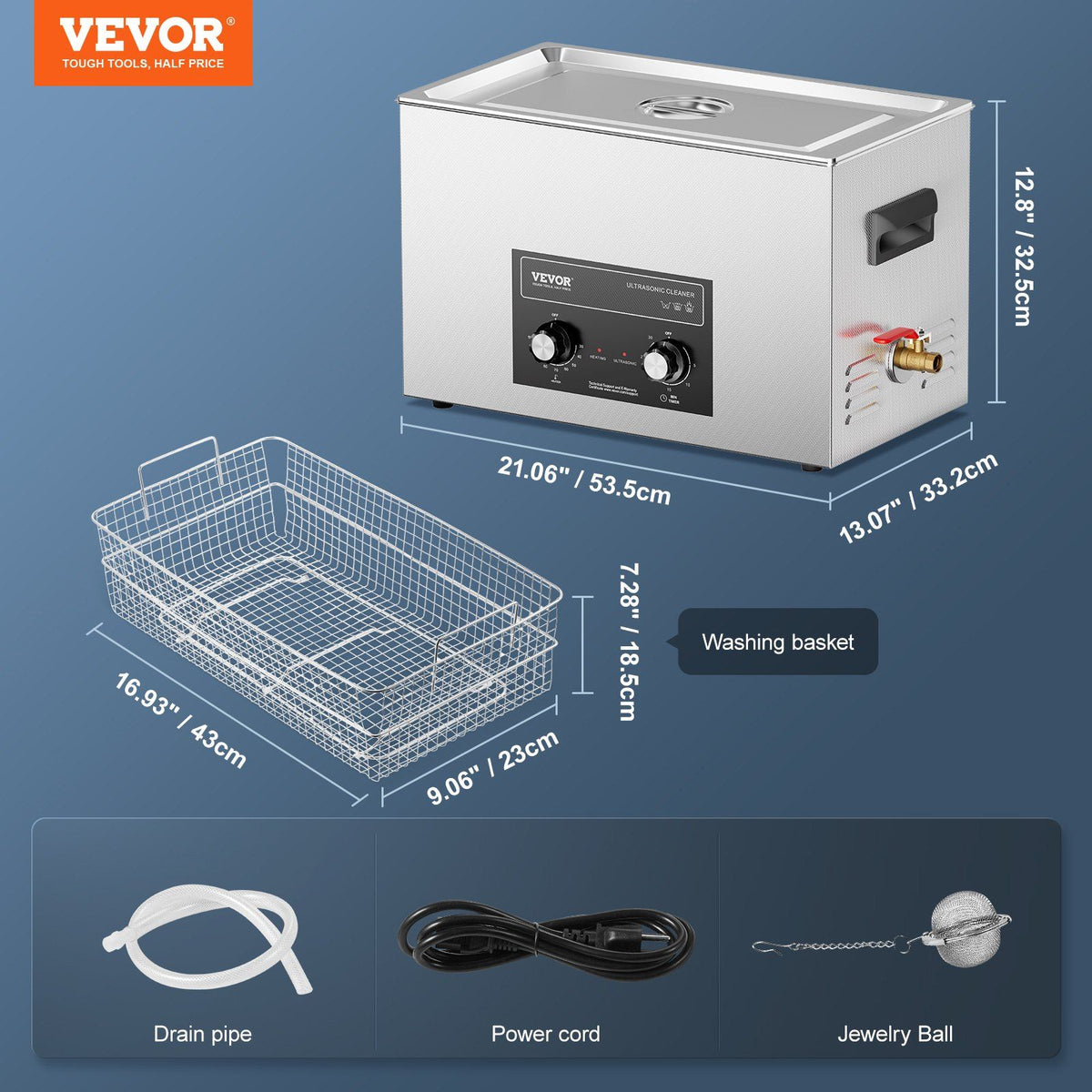 30L Ultrasonic Cleaner with Heater Timer & Basket, Professional Digital Sonic Cavitation Machine, 360W V952-XNKZCSBQXJ3076CG5V3