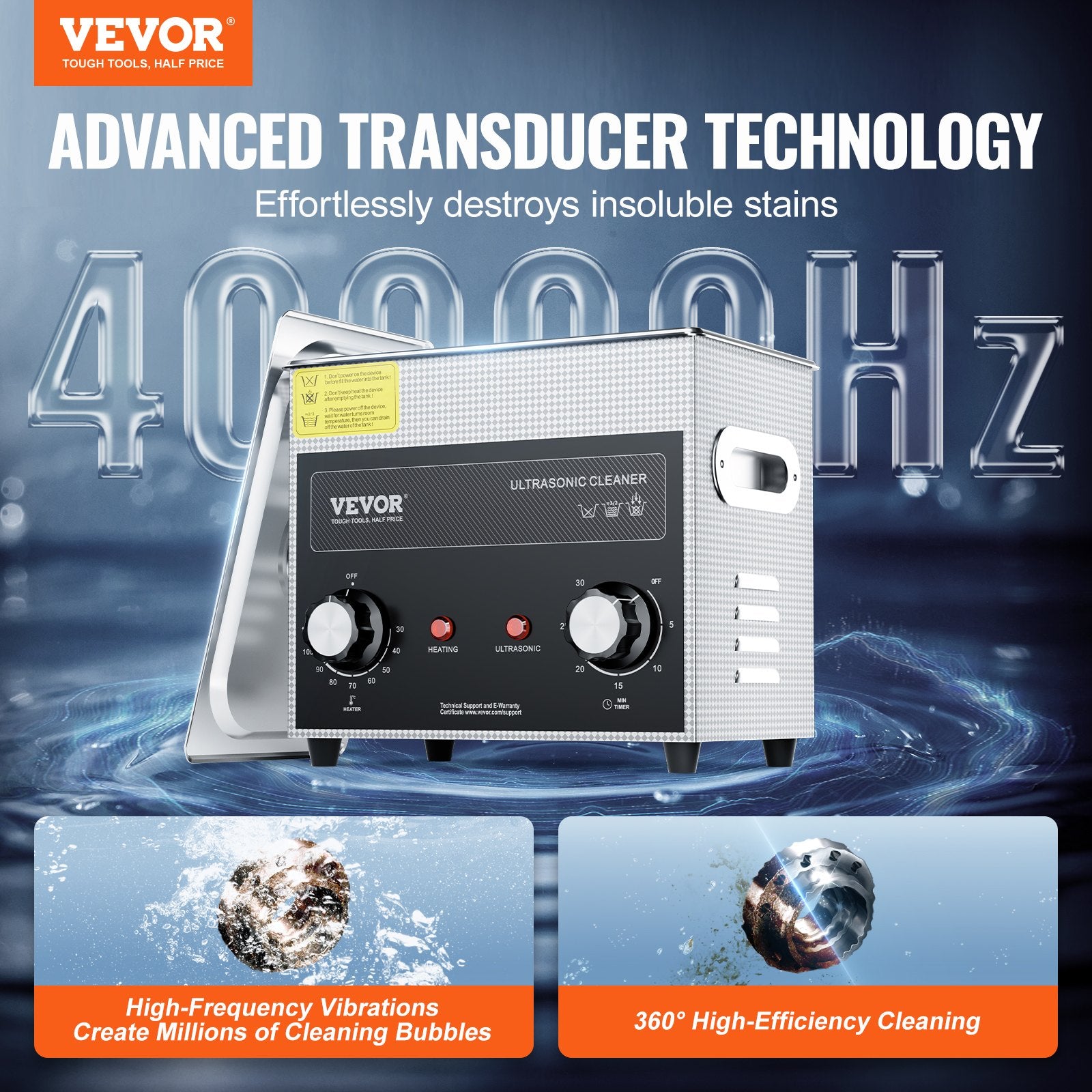 3L Ultrasonic Cleaner with Heater Timer & Basket, Professional Digital Sonic Cavitation Machine, 120W V952-XNKZCSBQXJ3LRE6AMV3