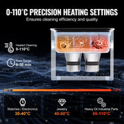 3L Ultrasonic Cleaner with Heater Timer & Basket, Professional Digital Sonic Cavitation Machine, 120W V952-XNKZCSBQXJ3LRE6AMV3