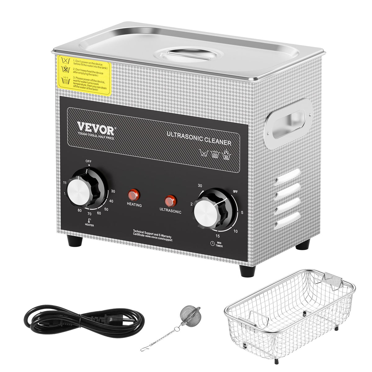 3L Ultrasonic Cleaner with Heater Timer & Basket, Professional Digital Sonic Cavitation Machine, 120W V952-XNKZCSBQXJ3LRE6AMV3