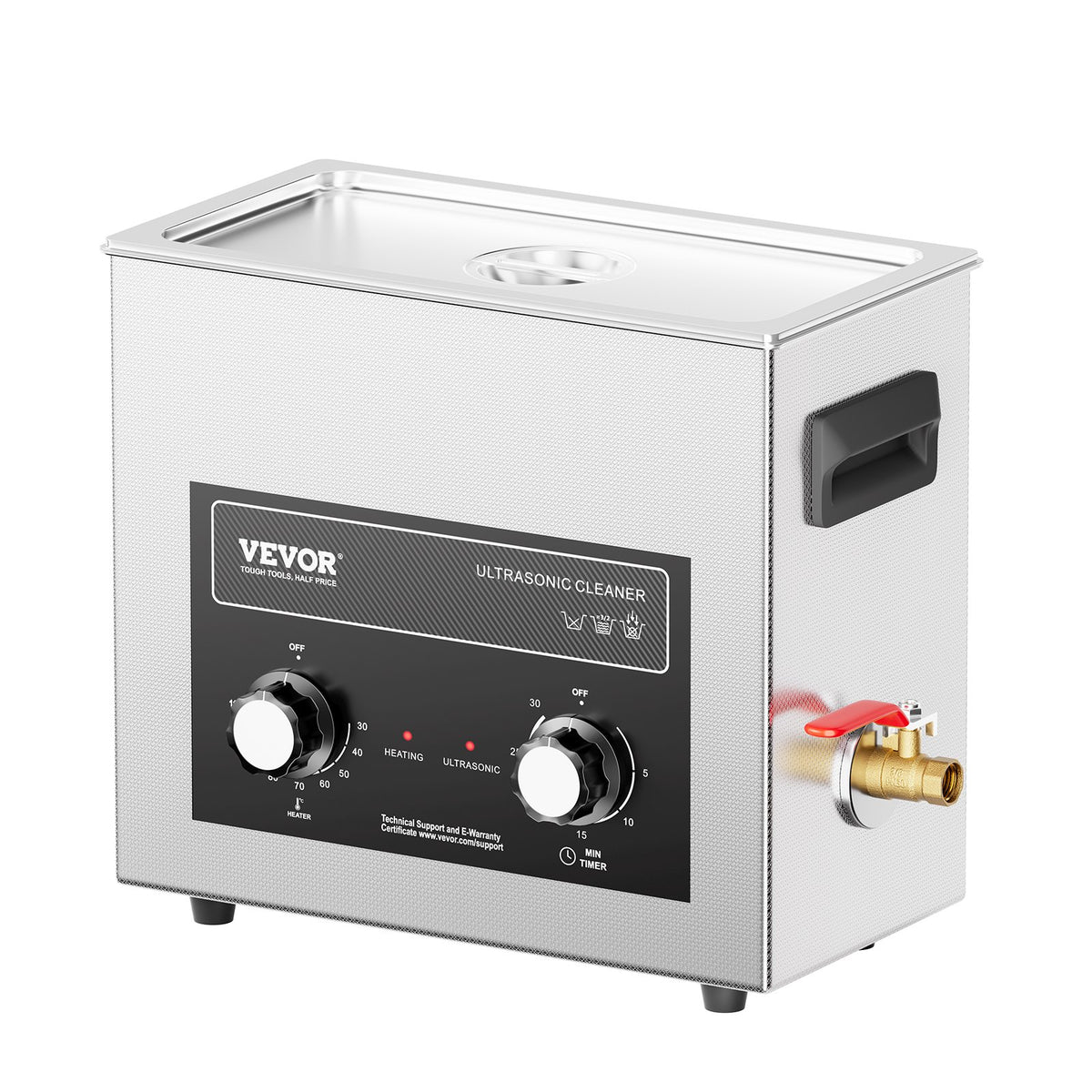6L Ultrasonic Cleaner with Heater Timer & Basket, Professional Digital Sonic Cavitation Machine, 180W V952-XNKZCSBQXJ6LXGH6VV3