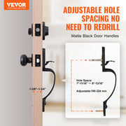 Front Door Handle and Deadbolt Set, Matte Black Front Door Lock Set with Interior Knob, Single Cylinder V952-XNSBYGHDSHXLS59N0V0