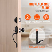 Front Door Handle and Deadbolt Set, Matte Black Front Door Lock Set with Interior Knob, Single Cylinder V952-XNSBYGHDSHXLS59N0V0
