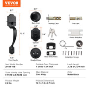 Front Door Handle and Deadbolt Set, Matte Black Front Door Lock Set with Interior Knob, Single Cylinder V952-XNSBYGHDSHXLS59N0V0