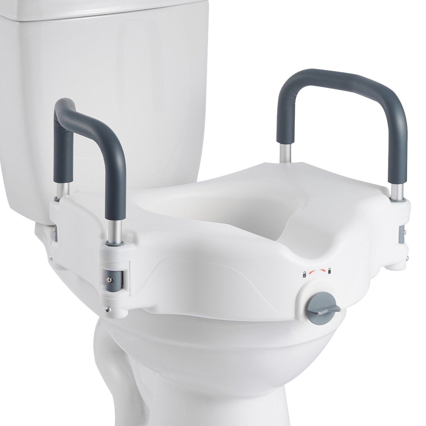 Raised Toilet Seat with Arms, 136.1 kg Load Capacity, 127 mm Lift Height, Widened Commode Elevated Toilet V952-XNSDSJGMTZD5HIUXQ001V0