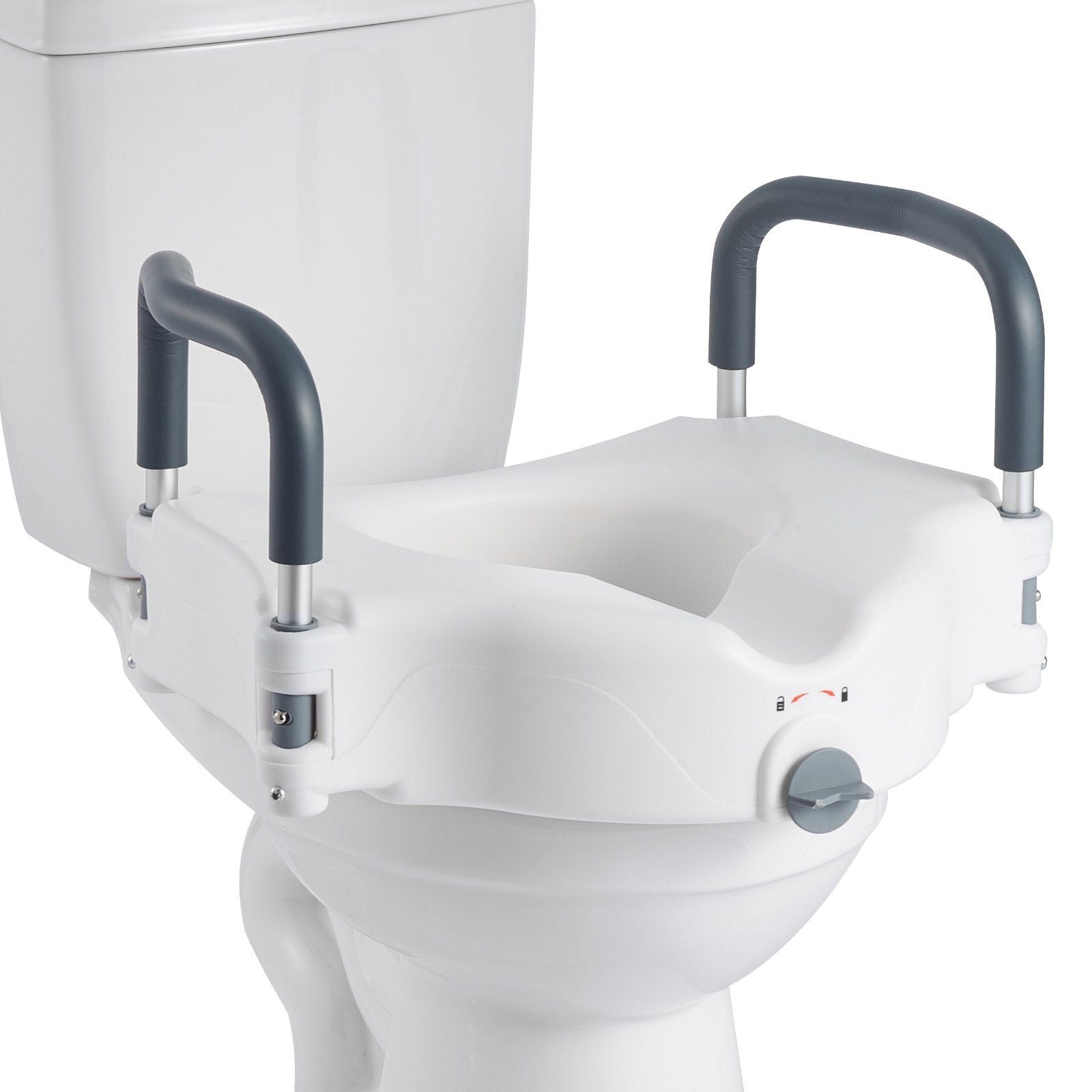 Raised Toilet Seat with Arms, 136.1 kg Load Capacity, 127 mm Lift Height, Widened Commode Elevated Toilet V952-XNSDSJGMTZD5HIUXQ001V0