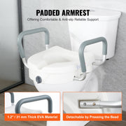 Raised Toilet Seat, 5" Height Raised, 350 lbs Weight Capacity, for Round and Elongated Toilet, Twist Lock V952-XNSDSJGMTZDD2MQ2TV0