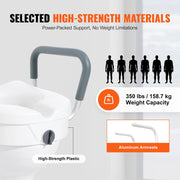 Raised Toilet Seat, 5" Height Raised, 350 lbs Weight Capacity, for Round and Elongated Toilet, Twist Lock V952-XNSDSJGMTZDD2MQ2TV0