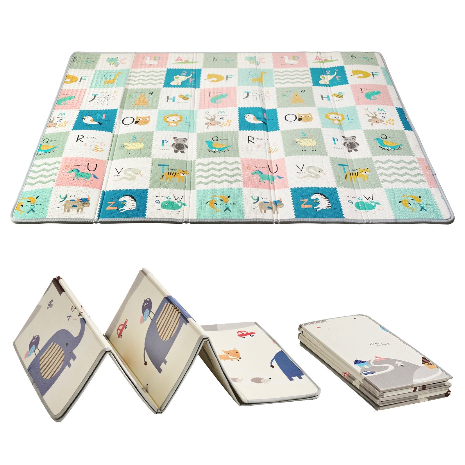 Baby Play Mat, 71""x79"" Extra Large Baby Crawling Mat, Non-Slip One-Piece Foam Baby Playmat, Foldable V952-XPEPXDXPE04Y38F4DV0