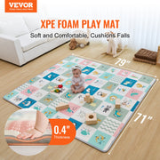 Baby Play Mat, 71""x79"" Extra Large Baby Crawling Mat, Non-Slip One-Piece Foam Baby Playmat, Foldable V952-XPEPXDXPE04Y38F4DV0